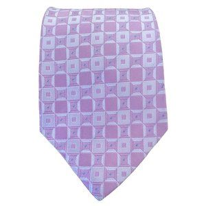 VERSACE Pink Geometric Silk Tie Made In Italy 58"-3".1/4 EX COND